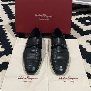 Salvatore Ferragamo Crown black slip on.